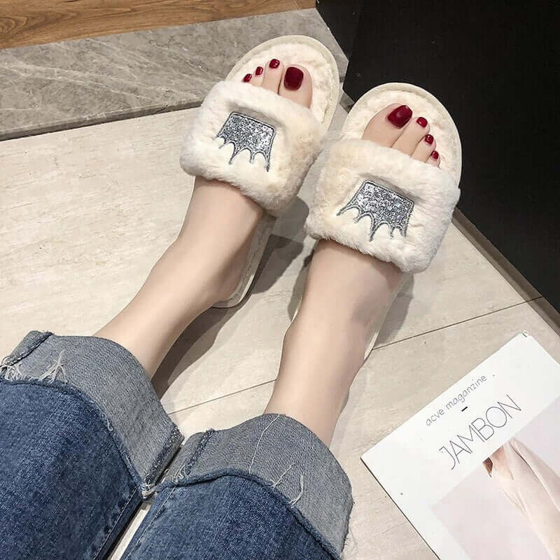 Women s Warm Winter Slippers Womens Fur Slippers