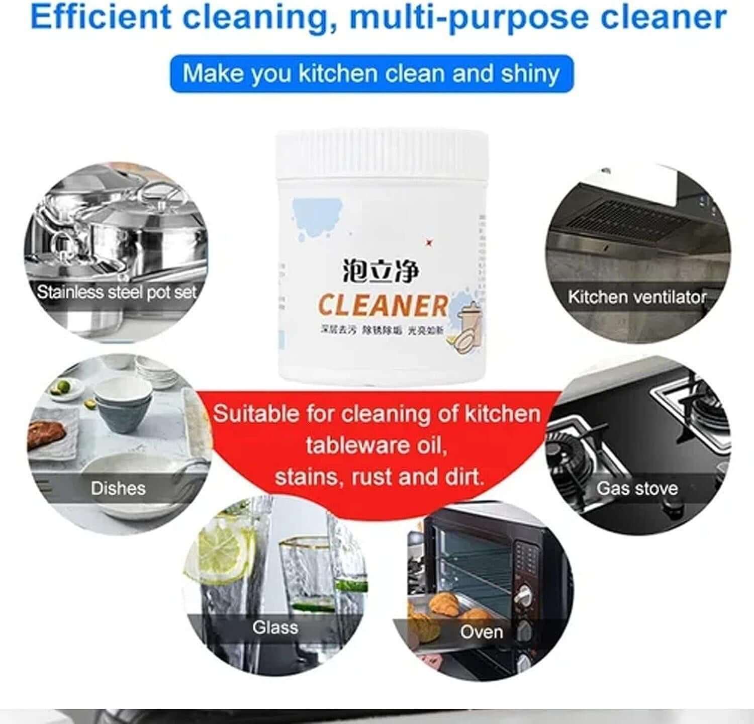 Foam Rust Remover Kitchen All-Purpose Cleaning Powder ( Pack of 1 )- Brand Kiosk Store