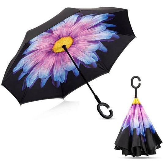 Double Layer Strong waterproof Umbrella with C- Shape Handle- Brand Kiosk Store