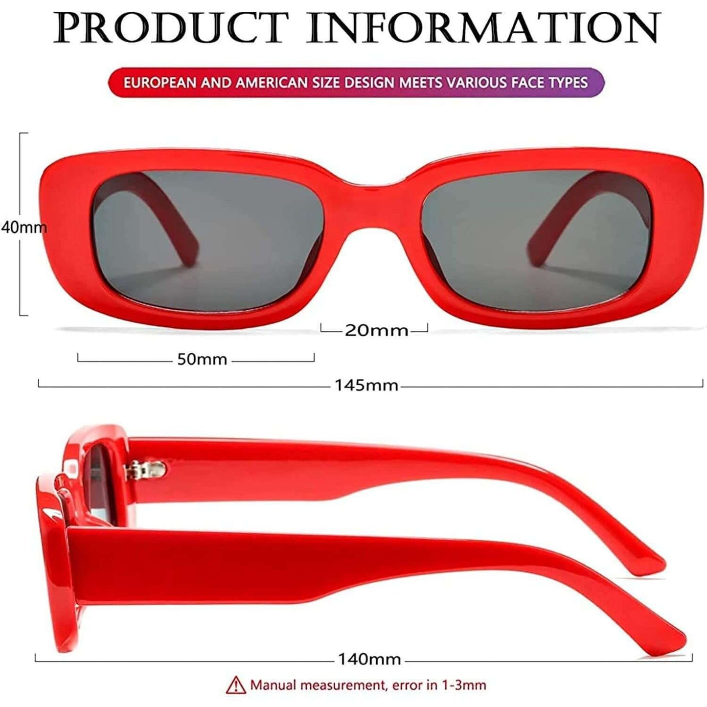 Unisex Free Size Rectangle Sunglasses- Brand Kiosk Store