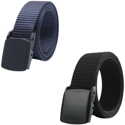 Fidato Unisex Canvas Belt Pack Of 2 FDCANVASBELTBLKNAVY- Brand Kiosk Store