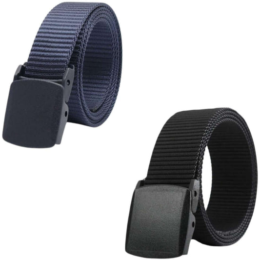 Fidato Unisex Canvas Belt Pack Of 2 FDCANVASBELTBLKNAVY- Brand Kiosk Store