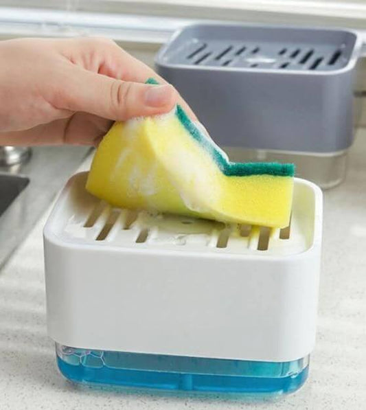 Liquid Soap Dispenser with Sponge Holder for Kitchen Sink- Brand Kiosk Store