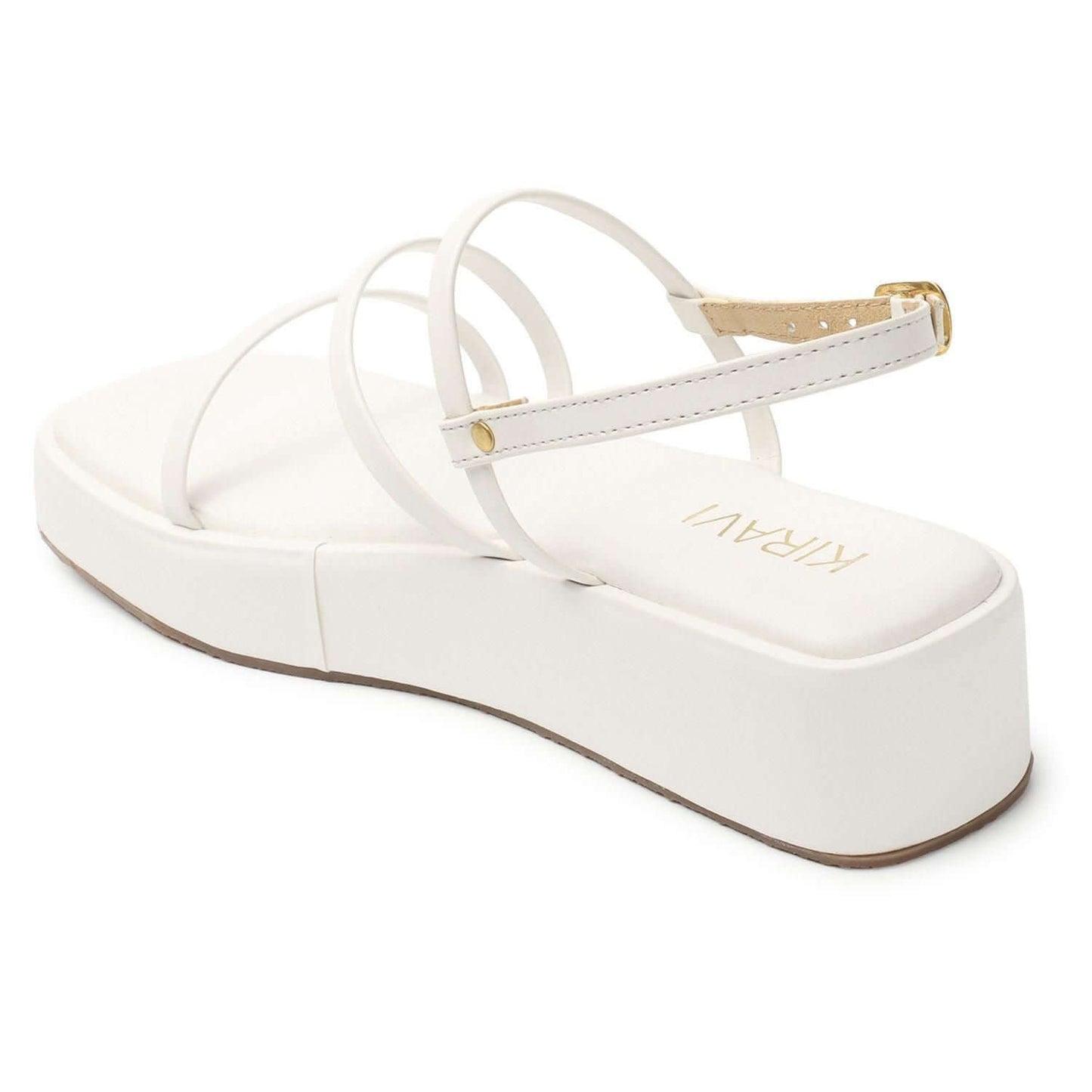 Kiravi Multi Strap White Wedges- Brand Kiosk Store