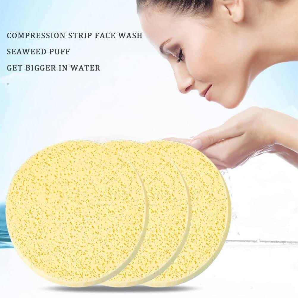 12 PCS Compressed Facial Sponge, Face Cleansing Sponges with Storage Container- Brand Kiosk Store