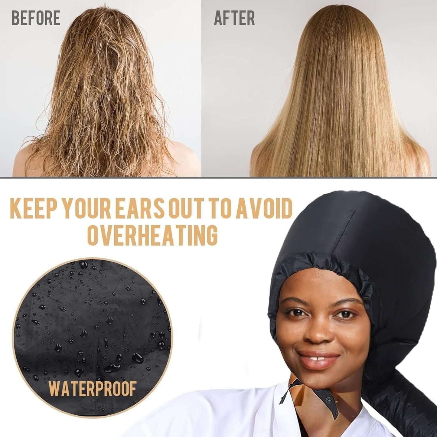 Hair Dryer Hooded Diffuser Cap for Curly, Speeds Up Drying- Brand Kiosk Store