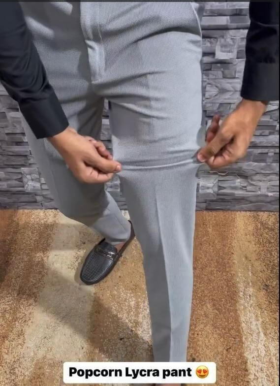 Popcorn Fabric Ankle Length Trouser For Men's- Brand Kiosk Store