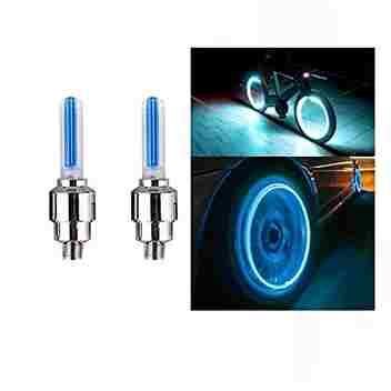 Bike/Bicycle Tyre Led Light Rim Valve Cap Flashing With Motion Sensor (Blue)- Brand Kiosk Store