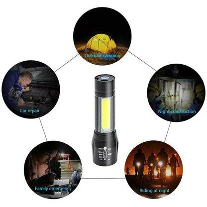 Electric Pocket Torch Plastic Rechargeable Flashlight with Hanging Rope- Brand Kiosk Store