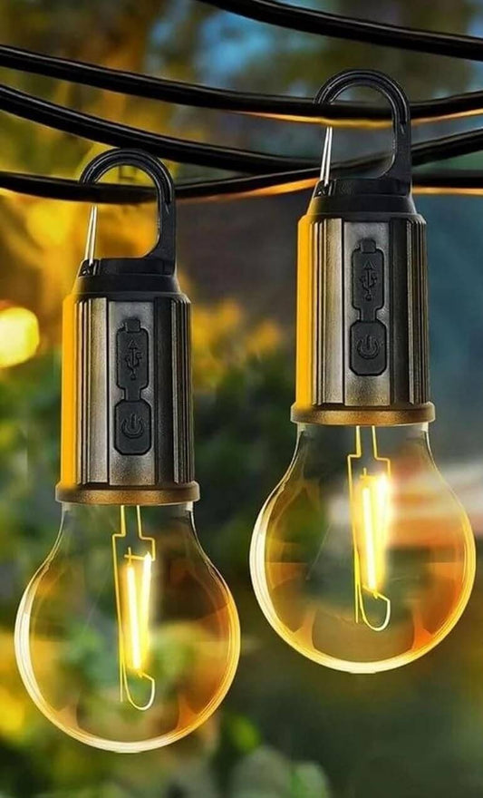 Decorative Hanging Bulb with 3 Modes Tent Lamp for Camping Pac of 2- Brand Kiosk Store