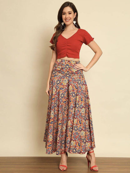 TRENDARREST Floral Indian Printed Palazzo- Brand Kiosk Store