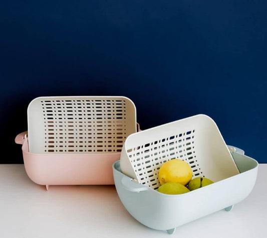 Multi-Functional Plastic Washing Vegetables and Fruit Draining Basket Strainer- Brand Kiosk Store