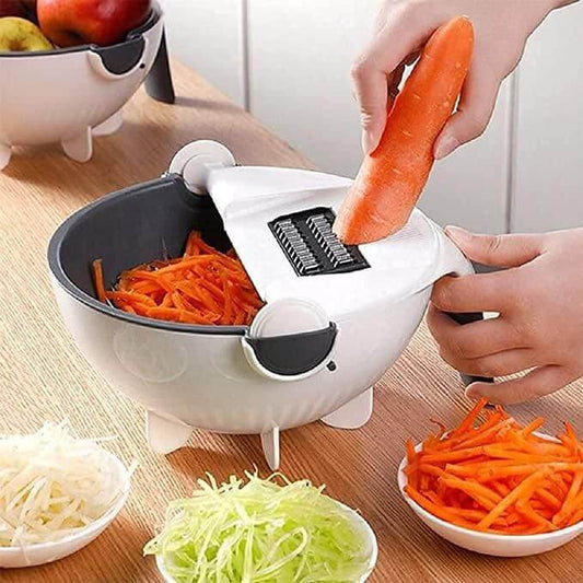 9 in 1 Multifunction Plastic Magic Rotate Vegetable Cutter- Brand Kiosk Store