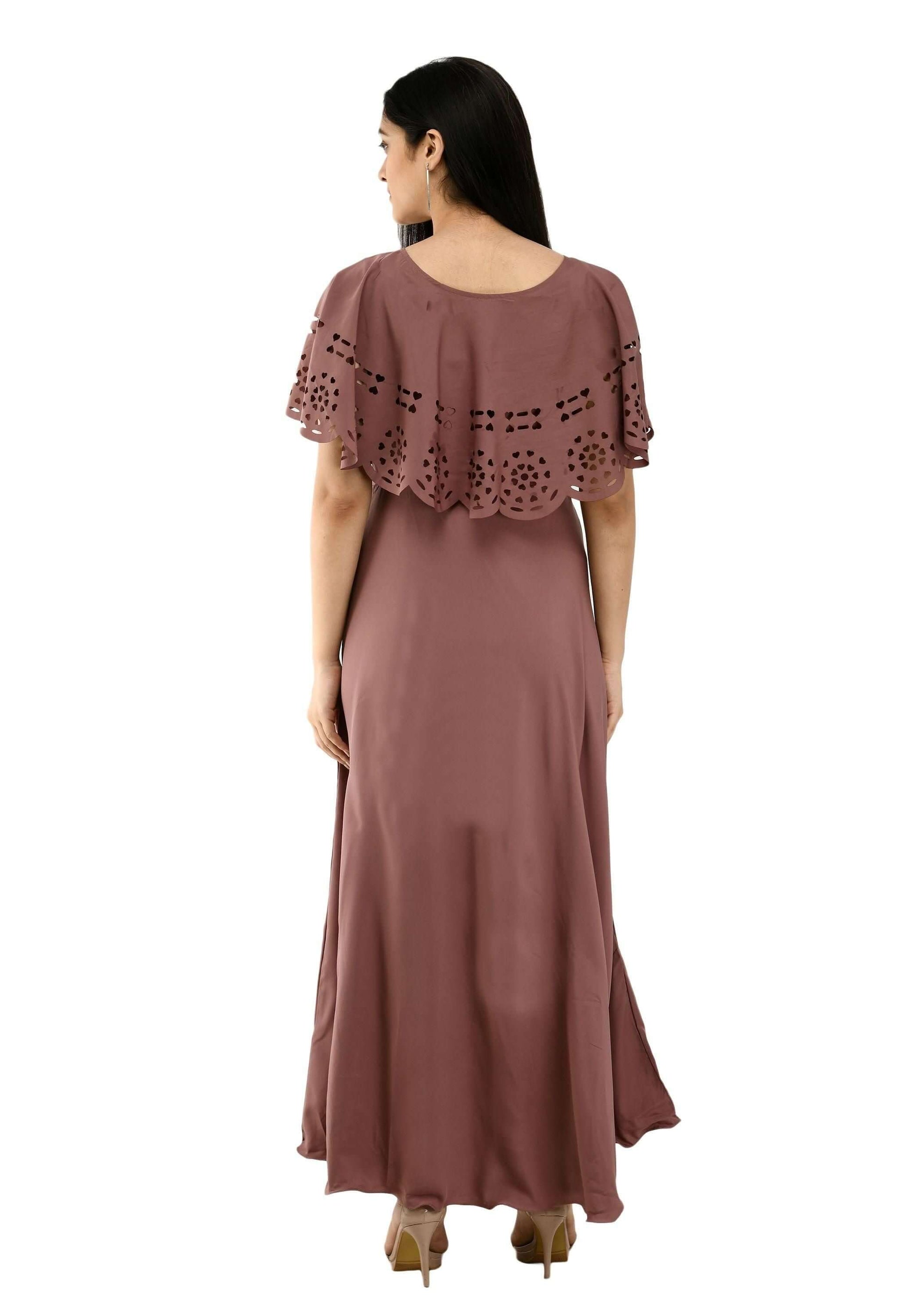 Women's Polyester Solid Maxi Dress- Brand Kiosk Store