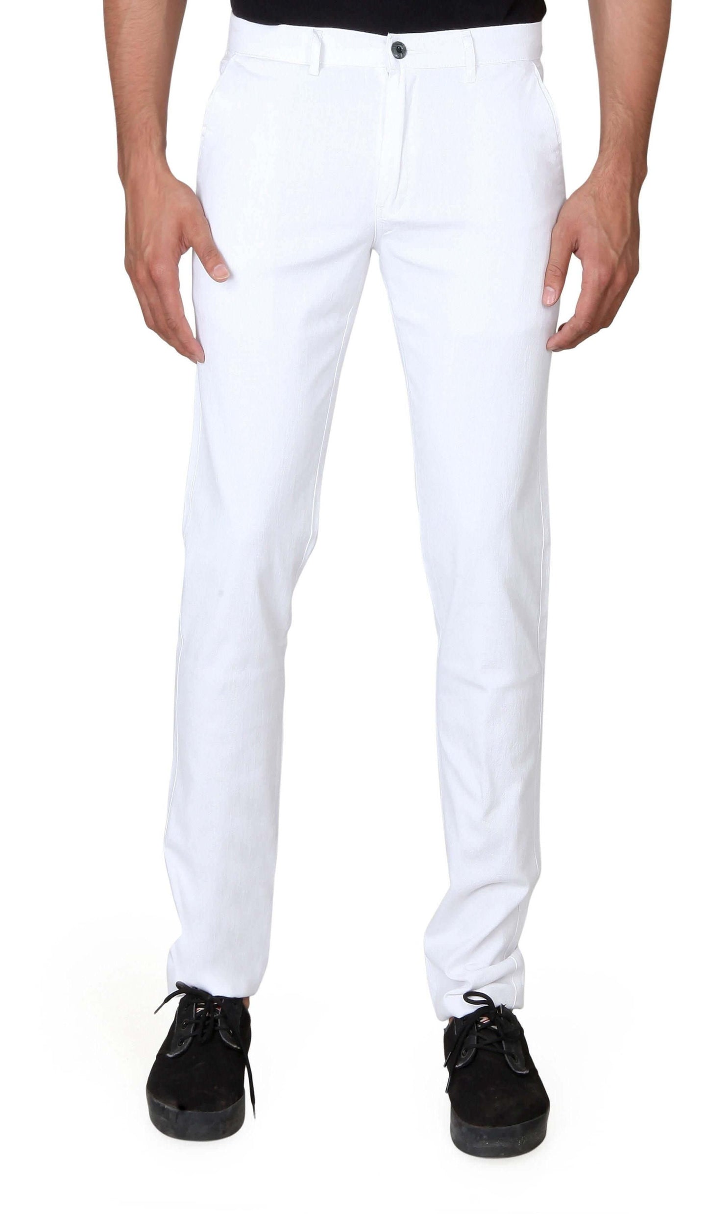 Cotton Solid Slim Fit Casual Trouser- Brand Kiosk Store