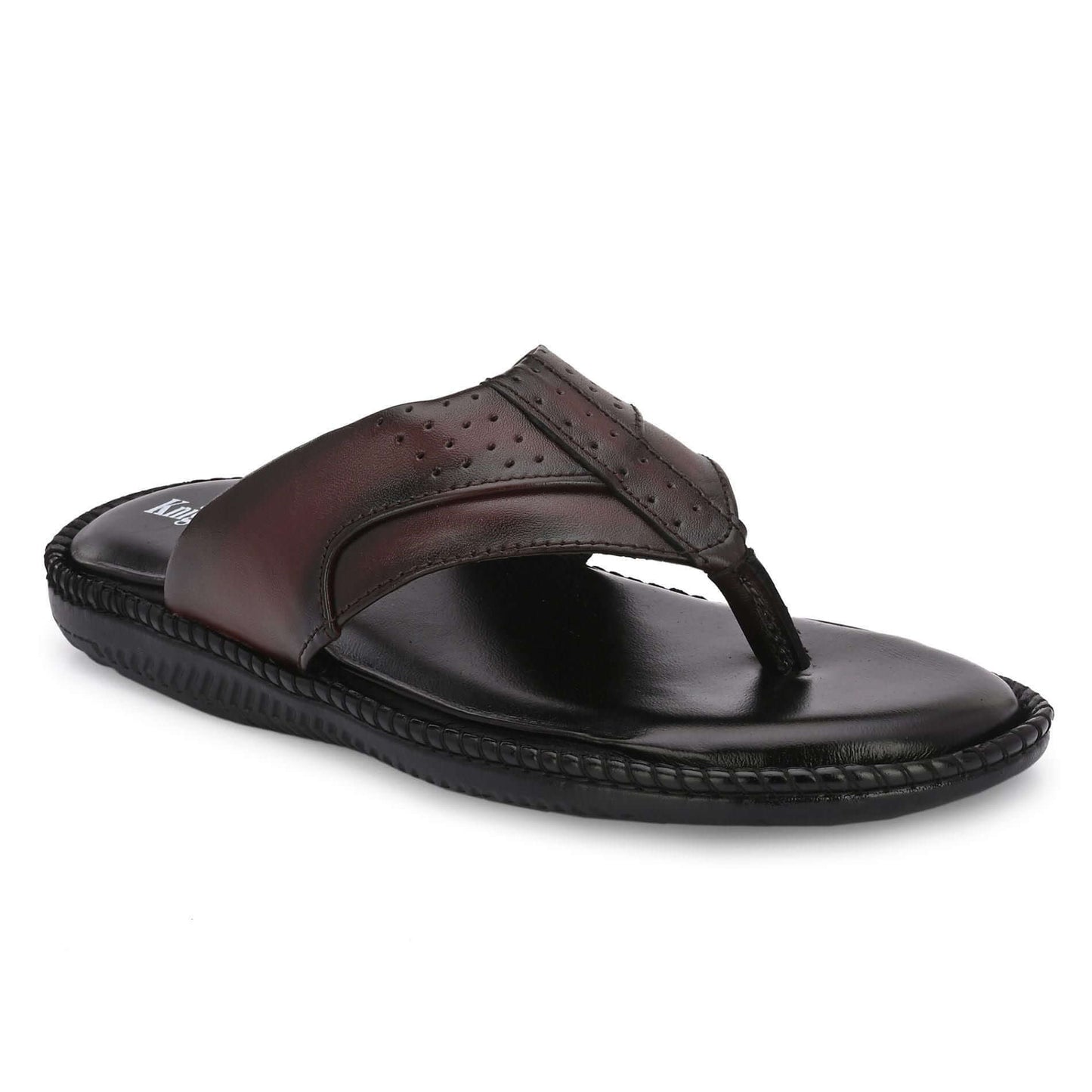 Men's Brown Leather Slippers- Brand Kiosk Store