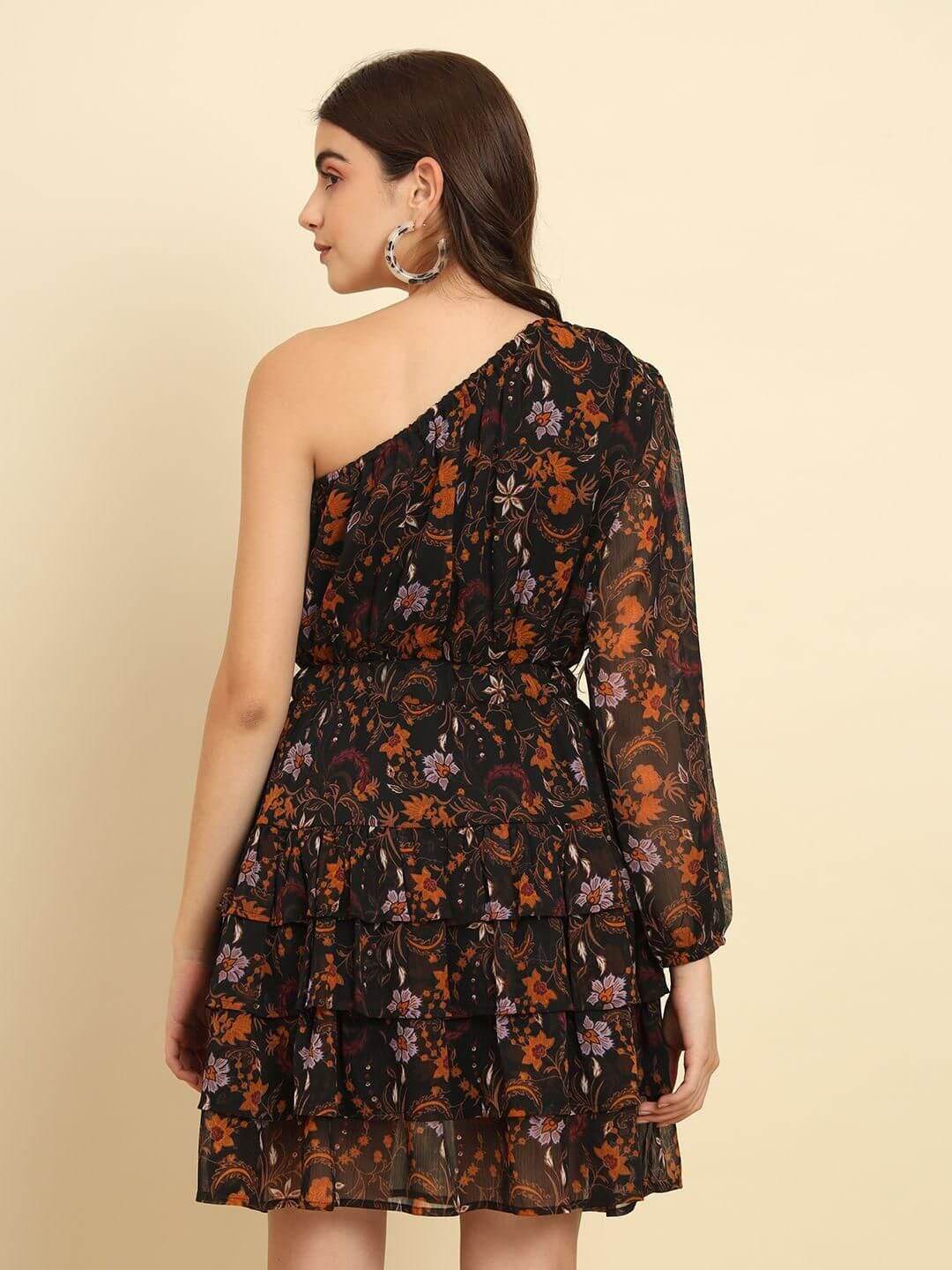 TRENDARREST One Shoulder Printed Dress- Brand Kiosk Store