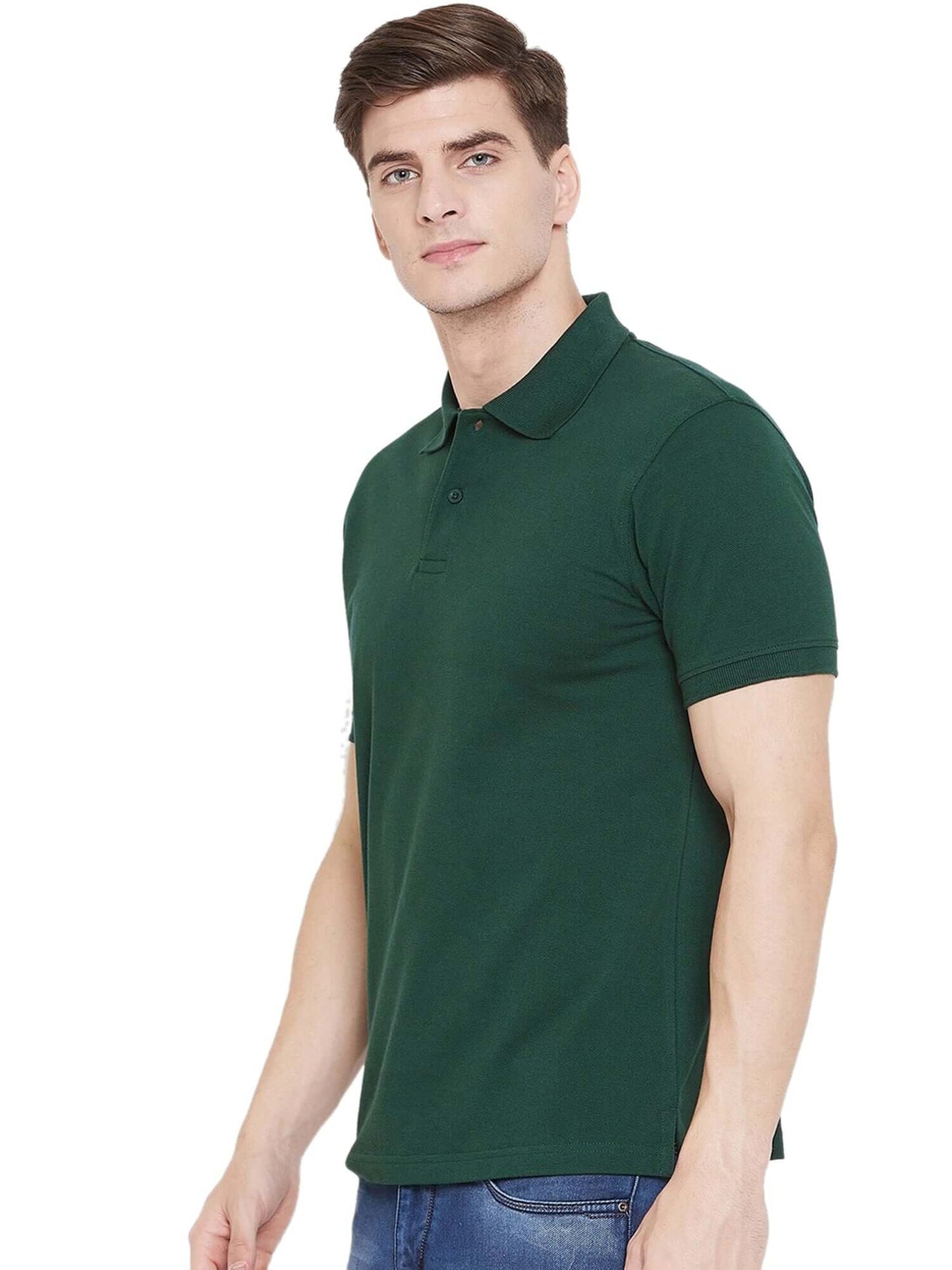 Cotton Blend Solid Half Sleeves Mens Polo T-Shirt- Brand Kiosk Store