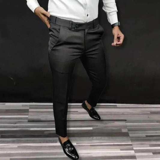 Poly Lycra Solid Slim Fit Mens Formal Trouser- Brand Kiosk Store