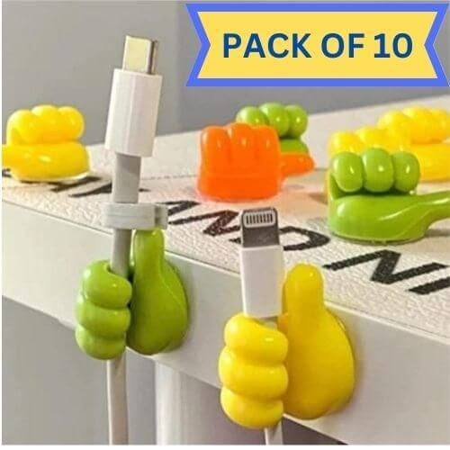 Thumb up Hooks Multipurpose Holder (Pack of 10)- Brand Kiosk Store