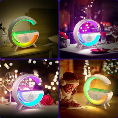 Wireless Charging Atmosphere Lamp with Bluetooth Speaker- Brand Kiosk Store