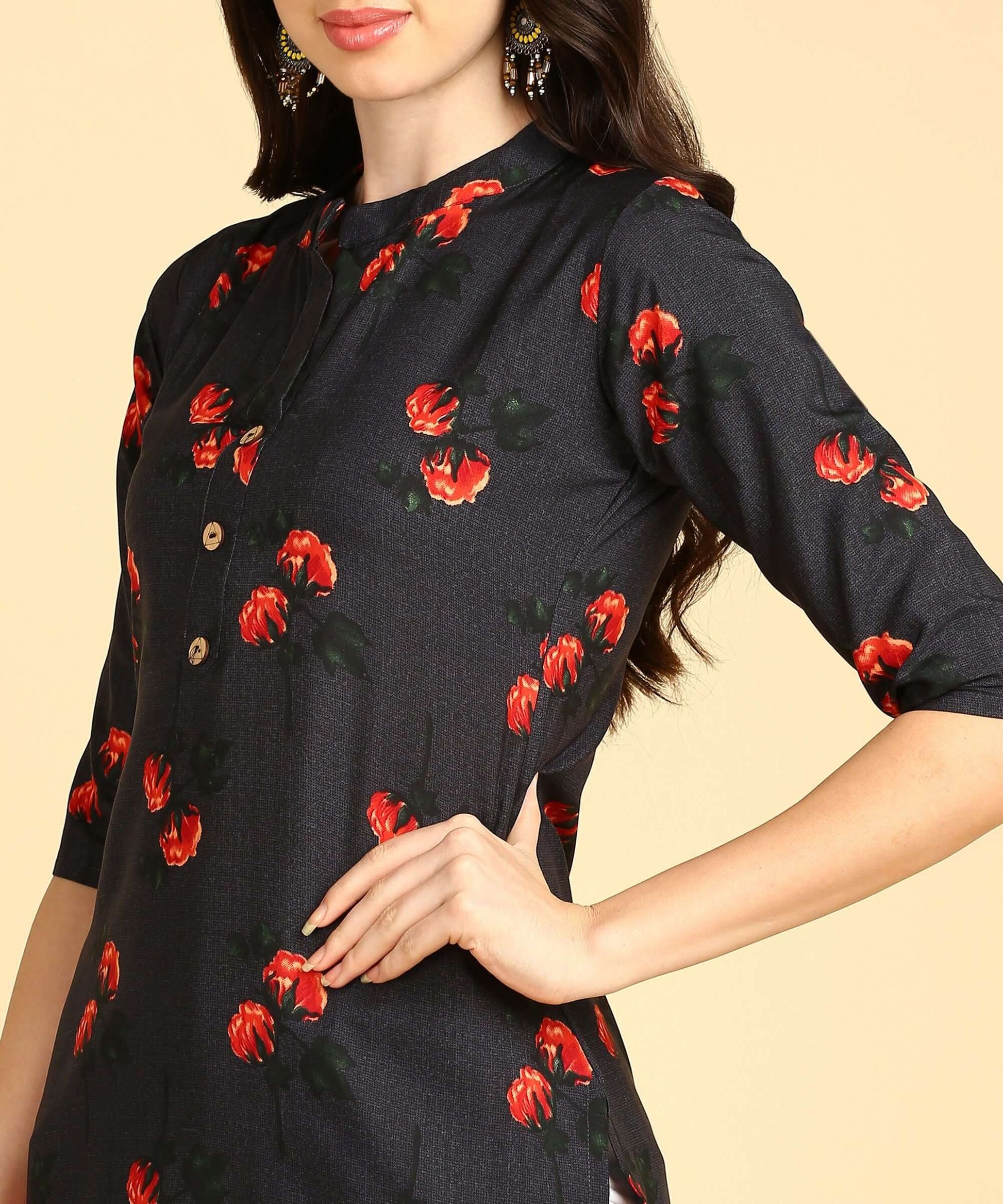 Beautiful Printed Casual Creap Kurtis- Brand Kiosk Store