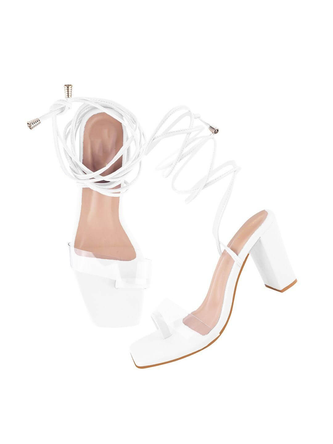 Transparent Block & Strappy Heel Sandal For Women's- Brand Kiosk Store