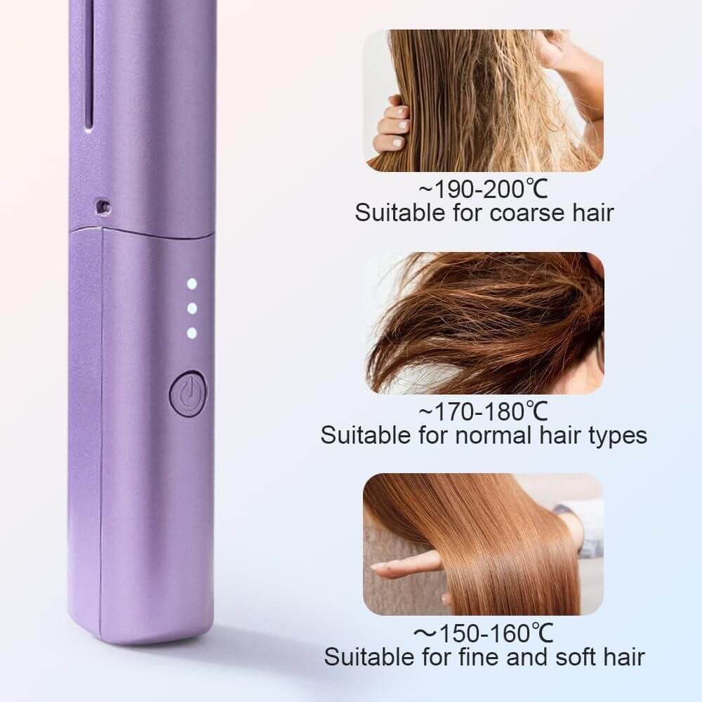 Meneflix Cordless Mini Hair Straightener Portable Rechargeable