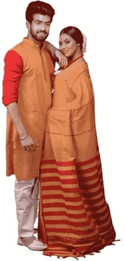 Combo of Men & Women's Khadi Cotton Kurta & Saree Set- Brand Kiosk Store