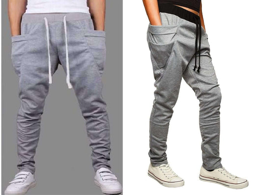 Poly Knit Solid Slim Fit Track Pant Pack Of 2- Brand Kiosk Store