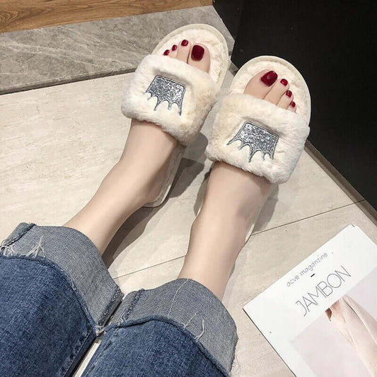 Women's Warm Winter Slippers Womens Fur Slippers- Brand Kiosk Store