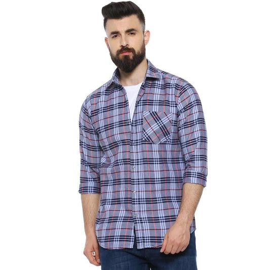 Campus Sutra Cotton Blend Checkered Full Sleeves Casual Shirt- Brand Kiosk Store