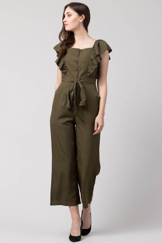 Verve Studio Polyester Solid Jumpsuit- Brand Kiosk Store