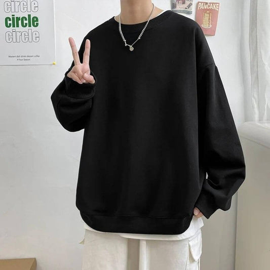 Men Full Sleeve Black Color Solid Sweatshirt- Brand Kiosk Store