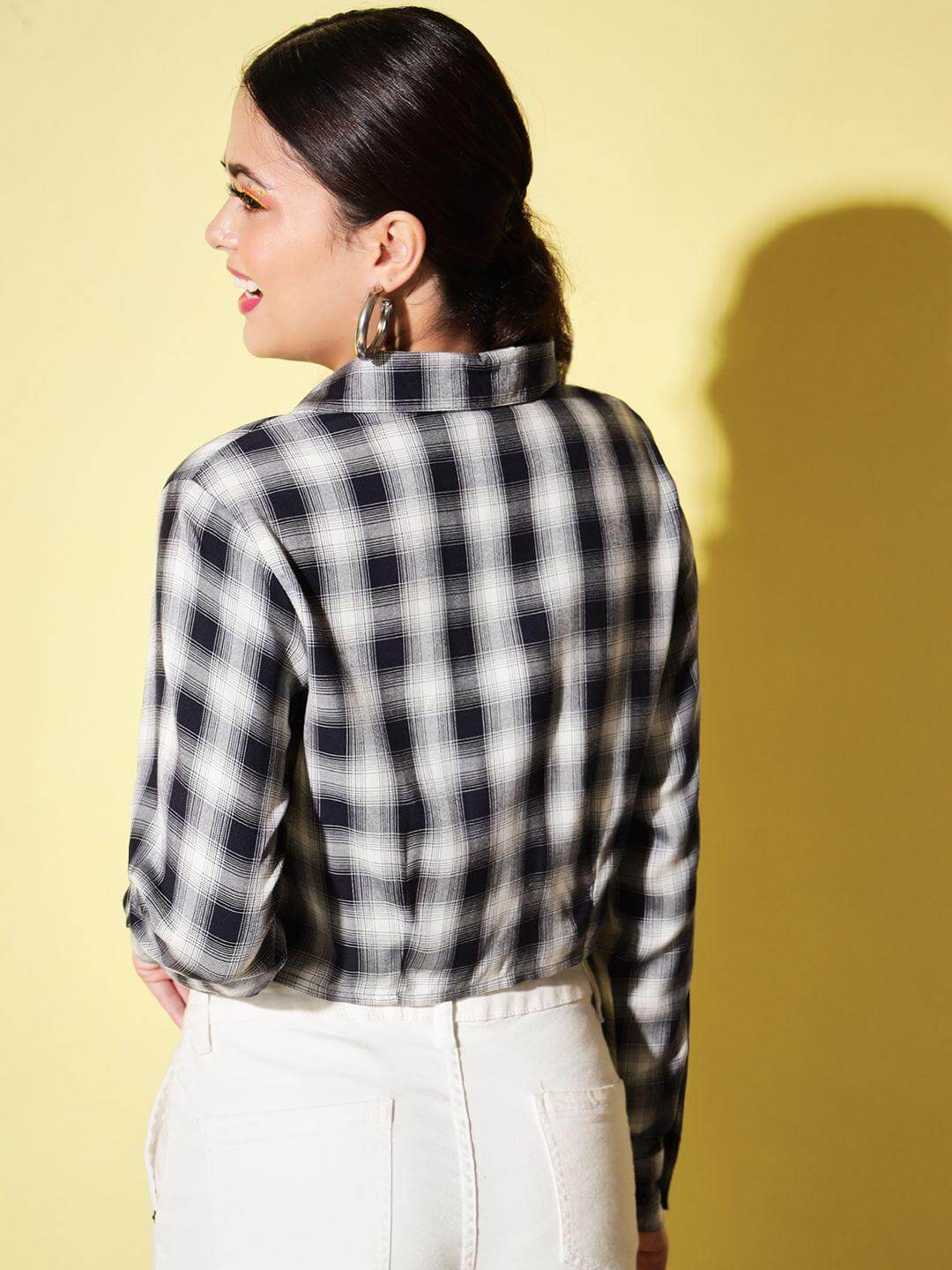 Trend Arrest Women's Rayon Checkered Shirt- Brand Kiosk Store