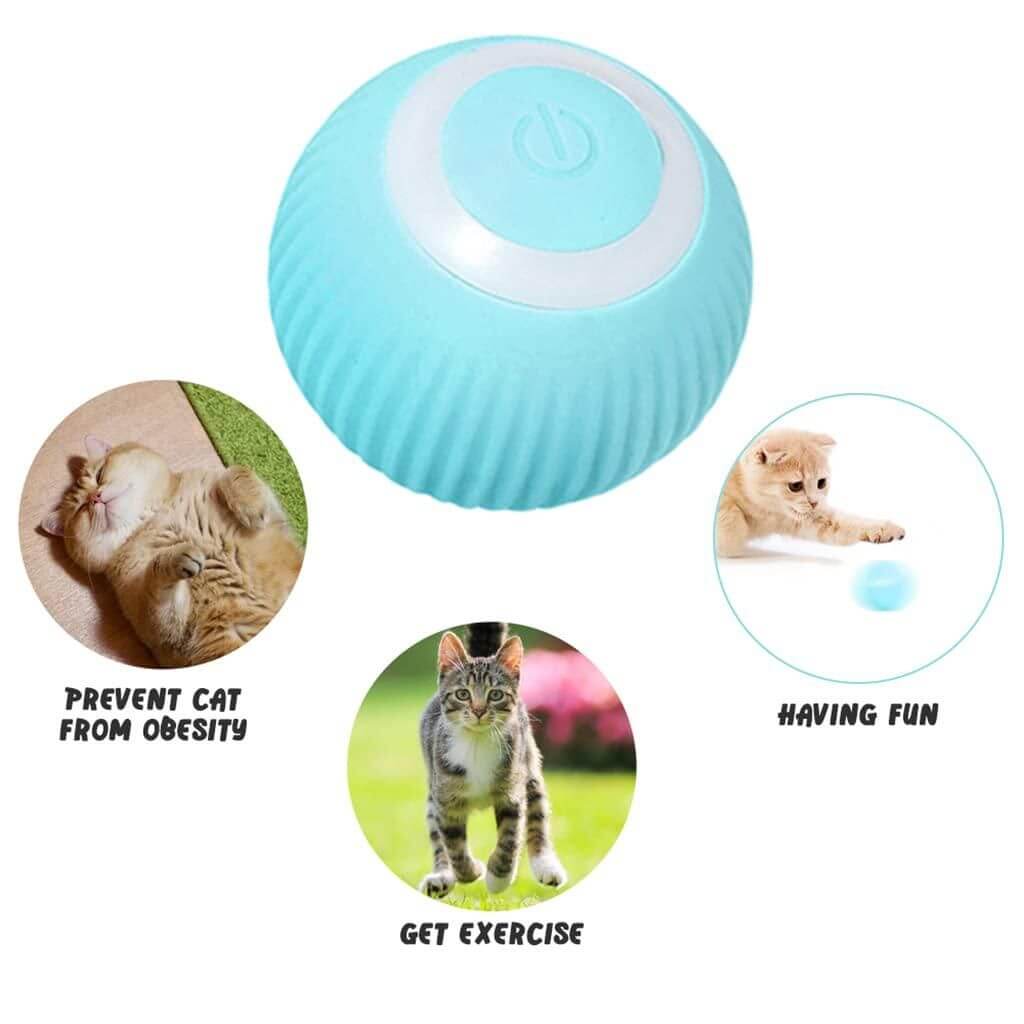 Rotating Cat Toy Ball, Interactive Cat Toys Rechargeable Rotating Ball with LED- Brand Kiosk Store