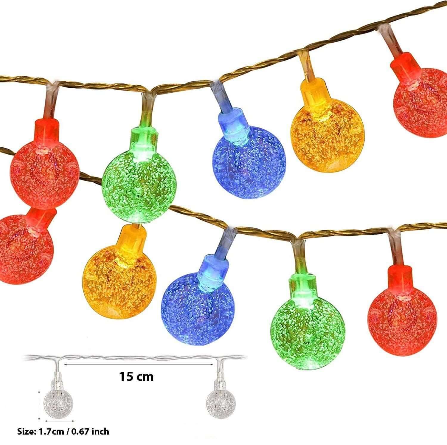 14 LED Crystal Bubble Ball String Fairy Lights For Decoration (Multicolor)- Brand Kiosk Store