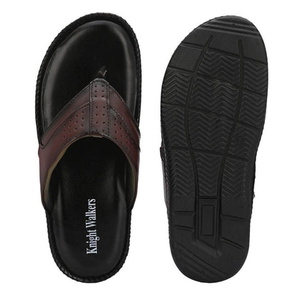 Men's Brown Leather Slippers- Brand Kiosk Store