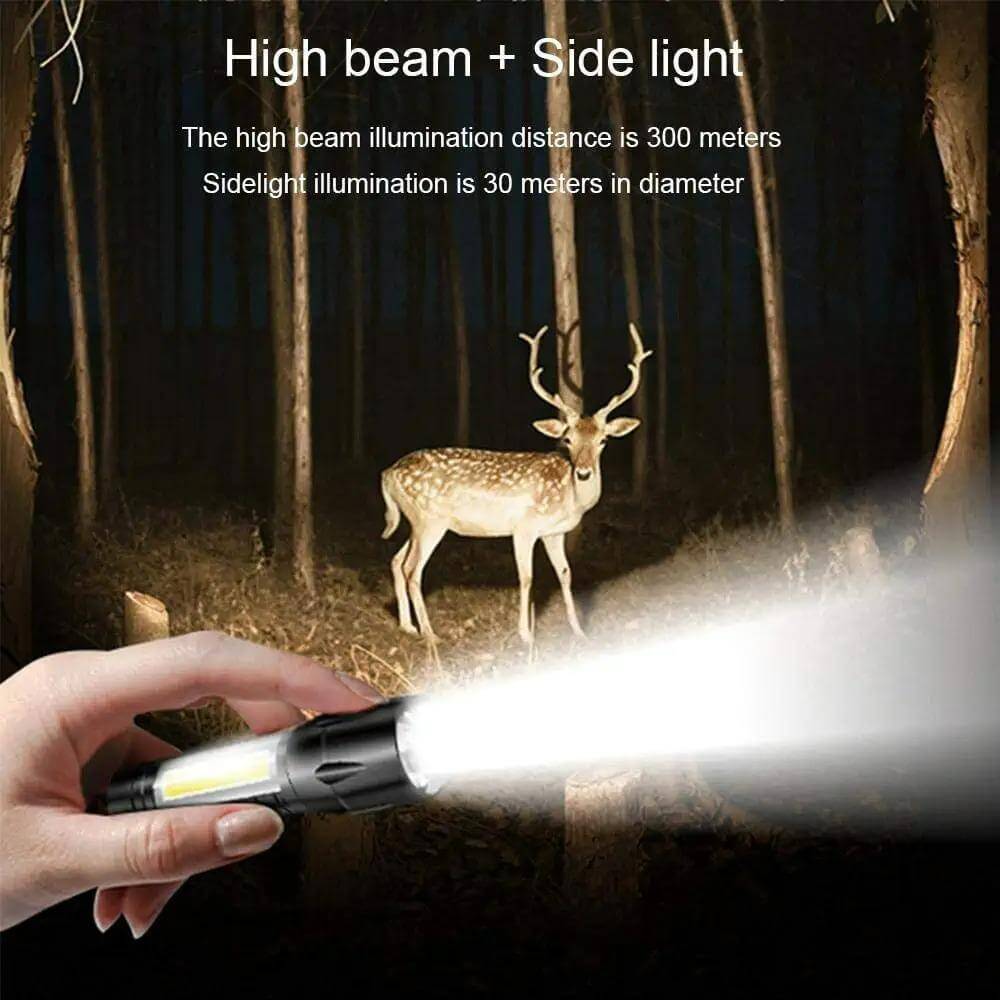 Electric Pocket Torch Plastic Rechargeable Flashlight with Hanging Rope- Brand Kiosk Store