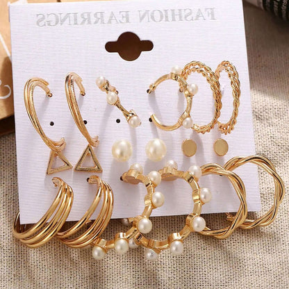 Combo Pack Of Earrings(Pack Of 9)- Brand Kiosk Store