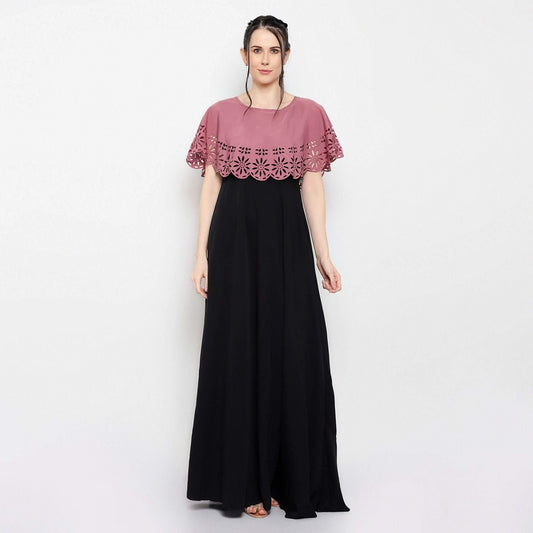 Women's Crepe Solid Maxi Dress- Brand Kiosk Store