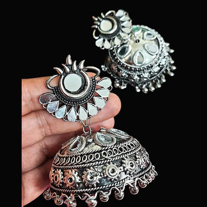 Traditional New Style Silver Jhumkas Earrings For Women and Girls- Brand Kiosk Store