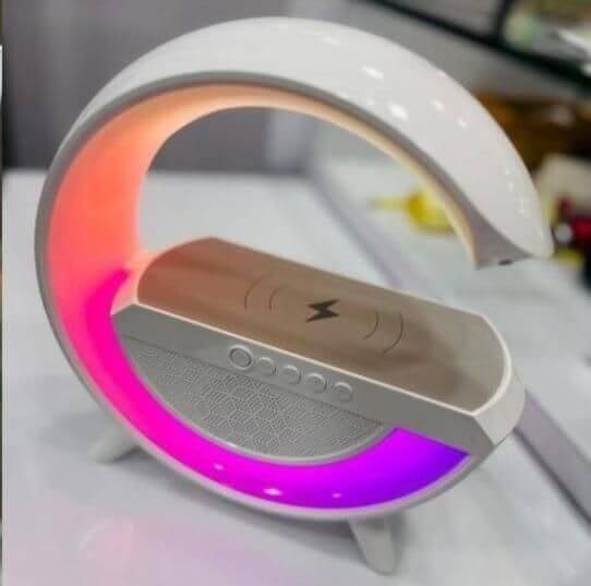 Wireless Charging Atmosphere Lamp with Bluetooth Speaker- Brand Kiosk Store