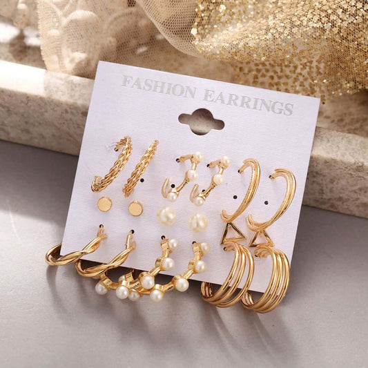 Combo Pack Of Earrings(Pack Of 9)- Brand Kiosk Store