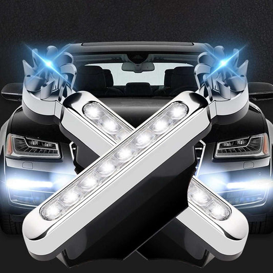 2 Pieces Car Wind Powered Light ABS Daytime Running Light for Cars Auto White- Brand Kiosk Store