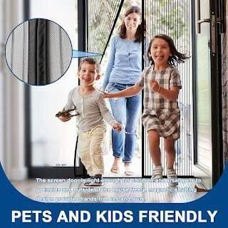 Mesh Magnetic Mosquito Screen Door Net Curtain with Magnets Reinforced Polyester- Brand Kiosk Store