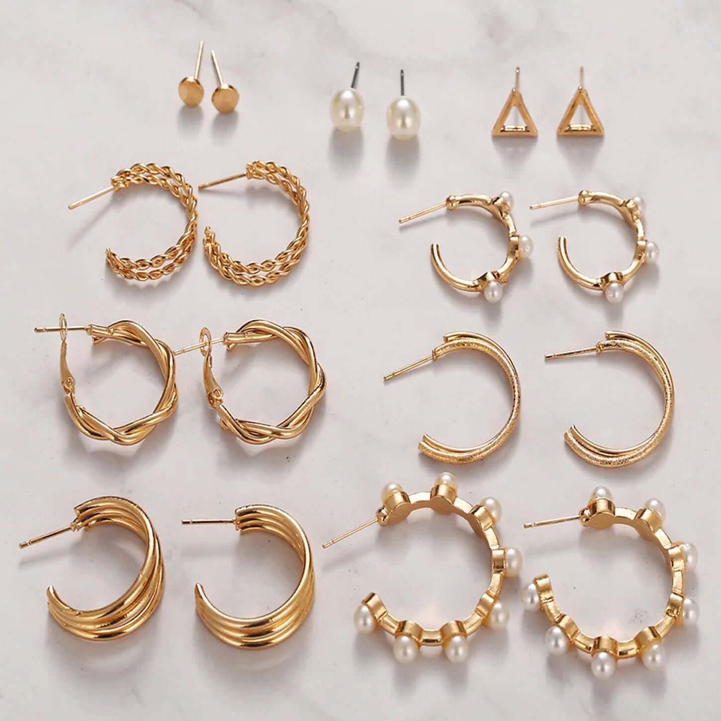 Combo Pack Of Earrings(Pack Of 9)- Brand Kiosk Store