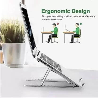 Aluminum Alloy Adjustable, Portable, Foldable, Ergonomic, Tablet Laptop Stand_01 Laptop Stand- Brand Kiosk Store