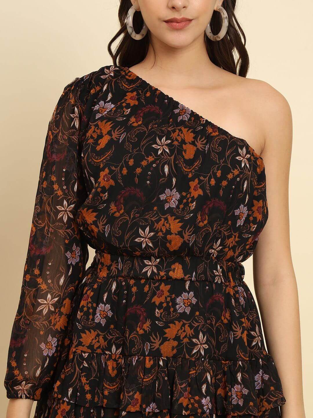 TRENDARREST One Shoulder Printed Dress- Brand Kiosk Store