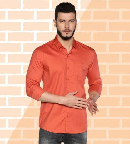 UrGear Cotton Solid Full Sleeves Regular Fit Mens Casual Shirt- Brand Kiosk Store